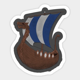 Viking Ship blue Sticker